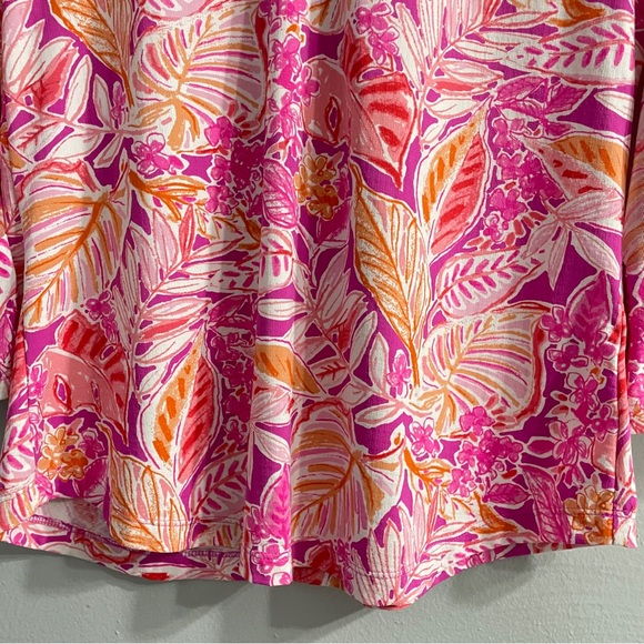 IBKUL Sun Swim Shirt Top Vented Mesh 3/4 BELL Sleeve Collar Golf Tennis size M - Picture 7 of 13